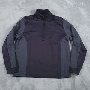 Callaway Weather‎ Series Pullover Jacket Mens Medium 1/4 Zip Black Gray Golf Top